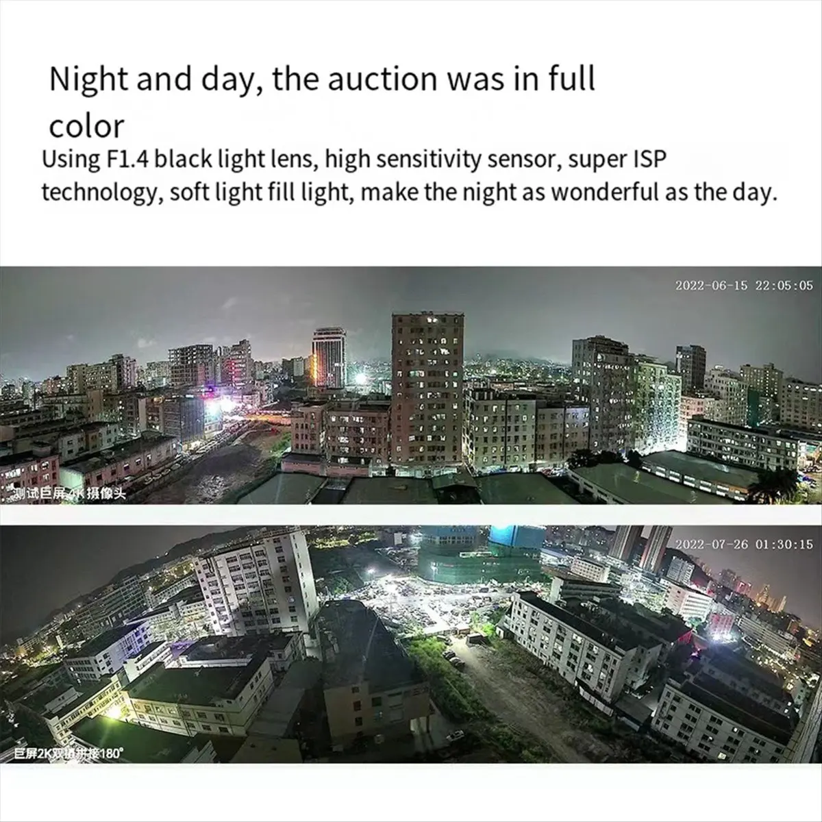 A93P 4MP 2K Camera Wifi Surveillance Cameras with Color Night Vision, 180 Degree Wide Angle CCTV Security Camera EU Plug