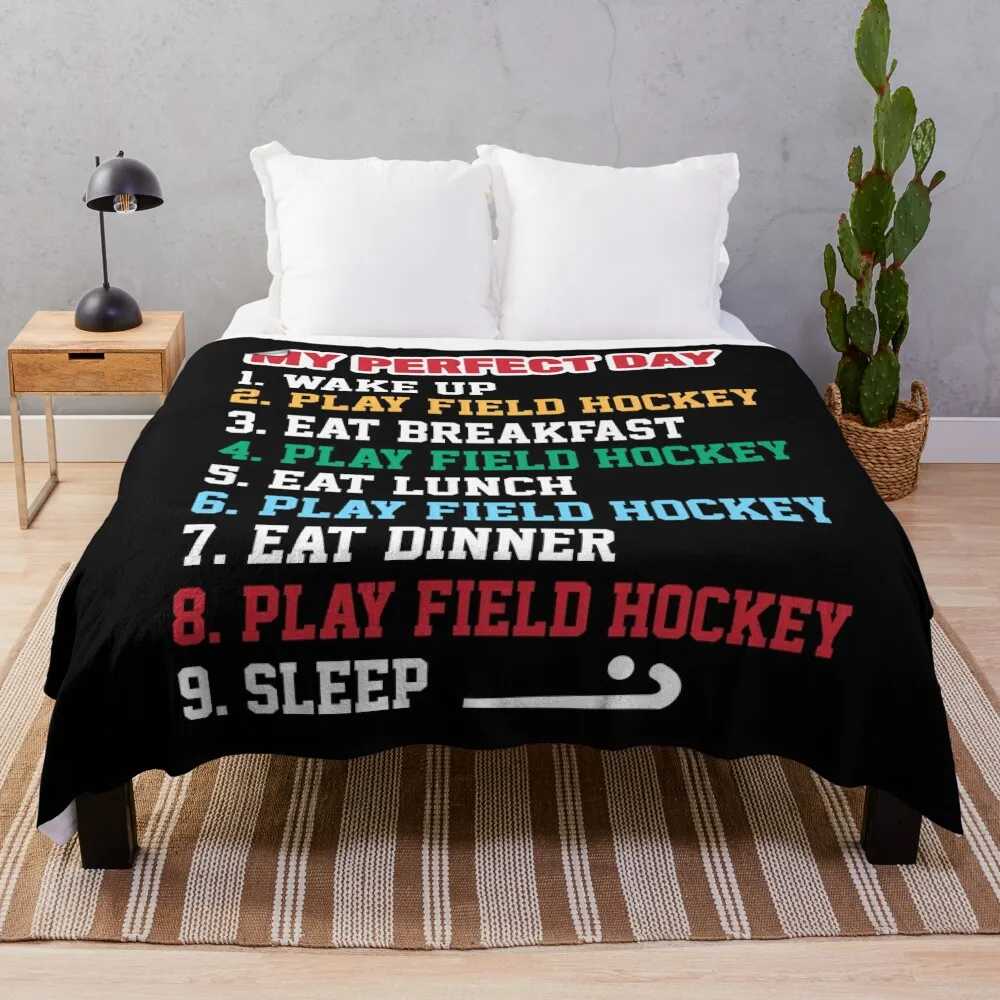 

My Perfect Day Play Field Hockey Throw Blanket Luxury Throw Blanket Fluffy Blankets Large Hairy Blanket Softest Blanket