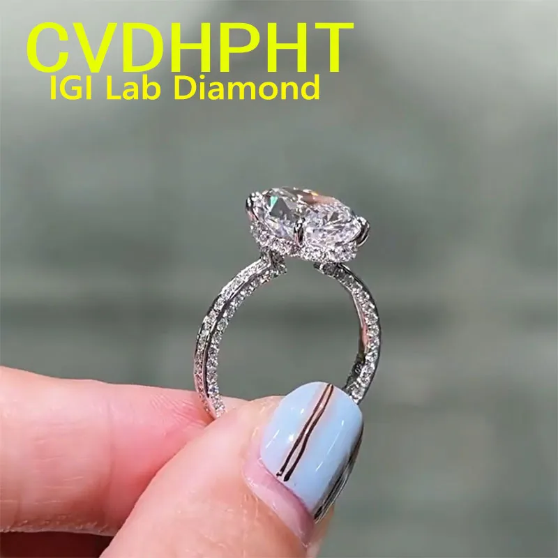 

IGI выращенное в лаборатории кольцо с бриллиантом овальной формы D VS 5Ct твердое кольцо из 14-каратного золота обручальное кольцо с бриллиантом Заводские помолвки