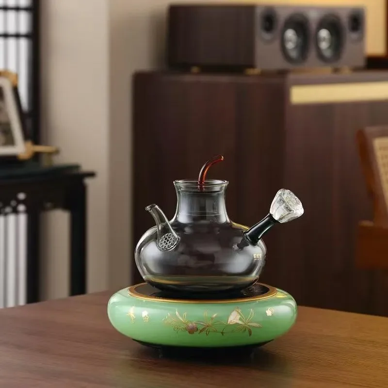 Electric Ceramic Stove Glass Kettle Health Pot Tea Maker Household Thin Glazed Luminous Base Teapot Ware High Value Design