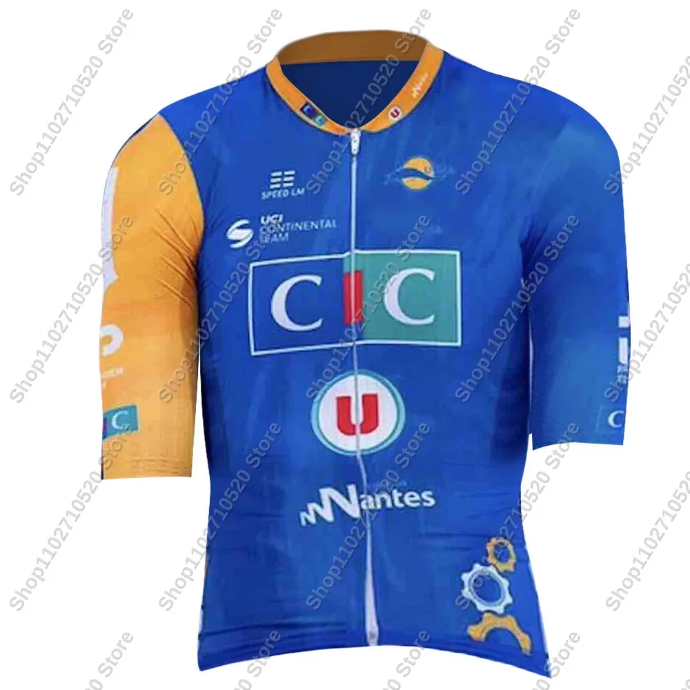 2025 CIC U Nantes Atlantique Cycling Jersey Set Men Bicycle Clothing Road Bike Shirts Suit Bicycle Bib Shorts MTB Ropa Maillot
