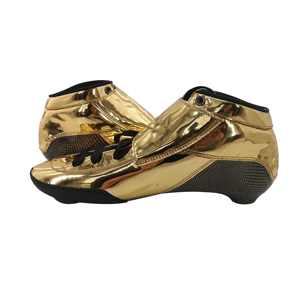 ODM/OEM welcome upscale luxury gold color carbon inline professional speed skates upper boot