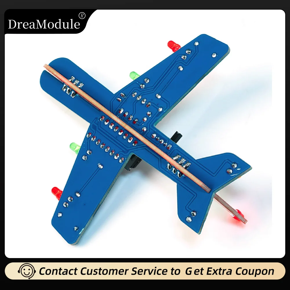 

Светодиодный поток света, комплект модели самолета, электронный набор «сделай сам», с трехцветным плавающим световым эффектом, сварочная практика, развлечение для начинающих