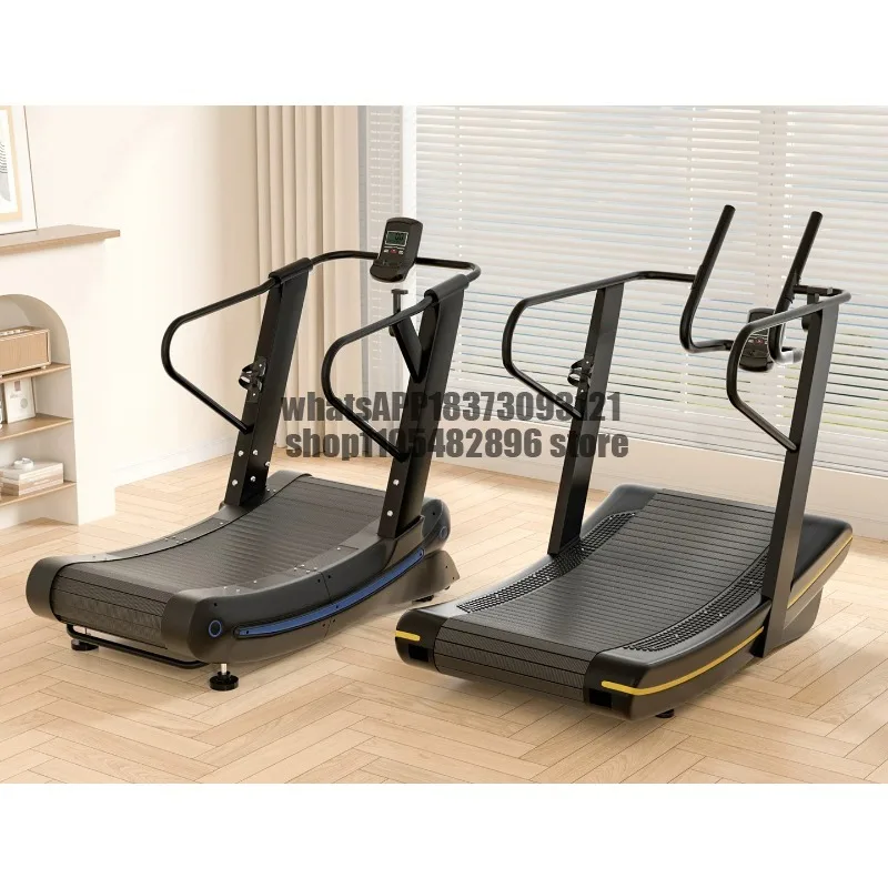 Unpowered treadmill, large gym, cardio fitness equipment, unplugged equipment