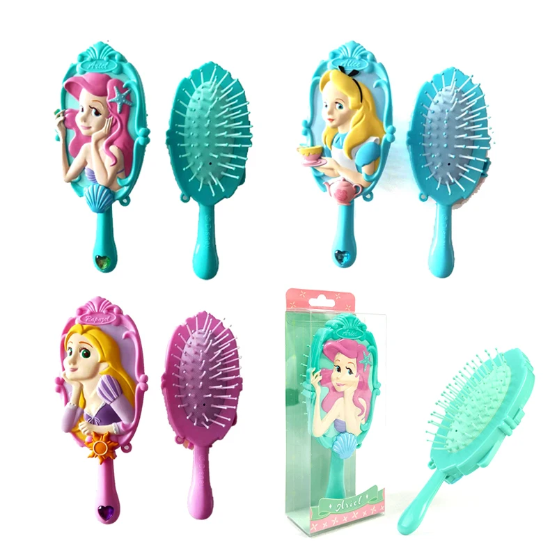 

Мультяшная 3D расческа с подушкой безопасности, расческа в форме Белоснежки, антистатическая расческа для девочек, массажная расческа на воздушной подушке для девочек с упаковкой