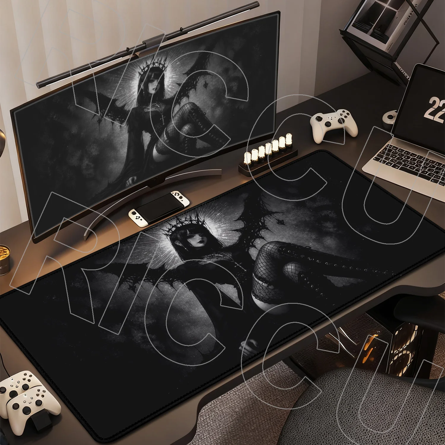 

XXL HD print Anime Girl Mouse Pad Black Dark Style Nun Mousepad carpet Large Gaming Keyboard Office Mat PC Accessories Desk Mat