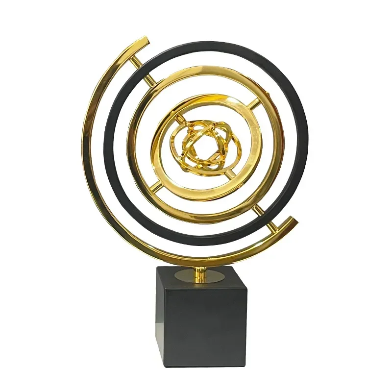 

European light luxury, rotating metal ornaments, high-end sense, home living room decoration