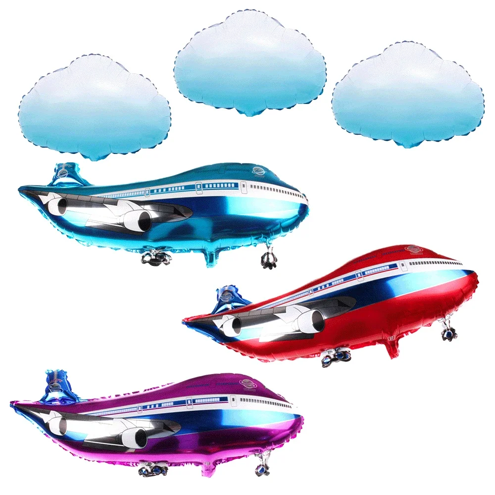 Flugzeug Party Dekoration Geschirr Teller Servietten Tassen Folien Ballon Kinder Flieger Flugzeug Geburtstag Dekor Jungen Baby Dusche Liefert – Detail 13