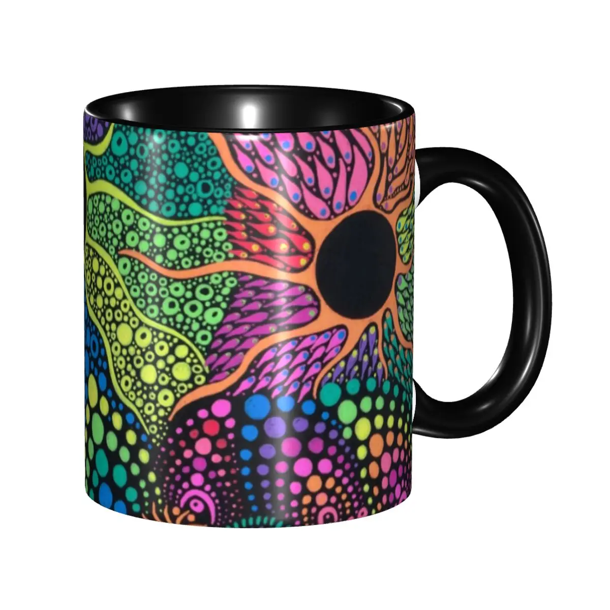 Magic Mushroom Trippy Psychedelic Neon Pastel Goth Mug Personalized Ceramic Coffee Mug Creative Gift