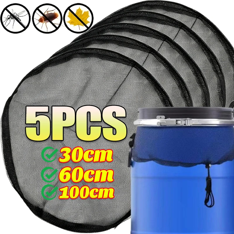 Protector Ajustable para Barril de Lluvia, Filtro Anti-Insectos, Protector de Hojas, Malla de Recolección de Agua para Jardín