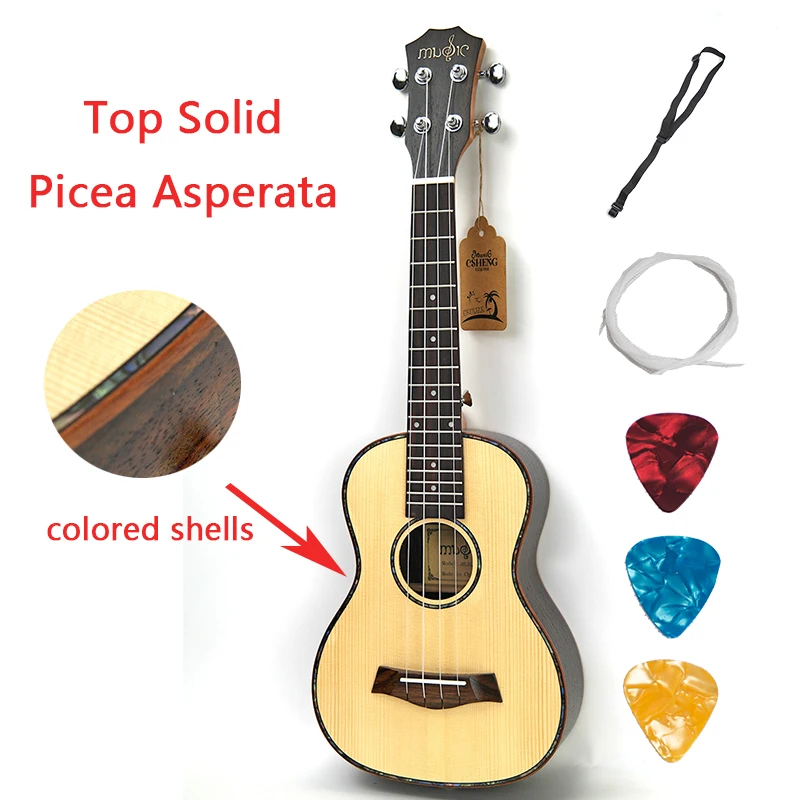 

Top Solid Spruce Ukulele Concert Tenor 23 26 Inch Rosewood Mini Guitar Acoustic Electric Shells 4 Strings Guitarra Ukelele Uke