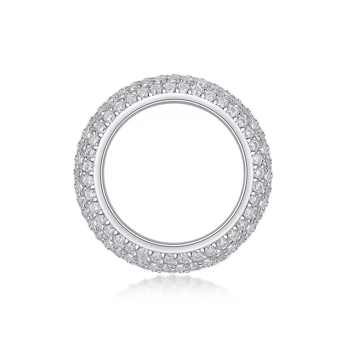 6 Rows D Color Moissanite Eternity Band Wedding Ring 925 Sterling Silver Fine Jewelry Engagement Rings Pass Diamond Tester Gift