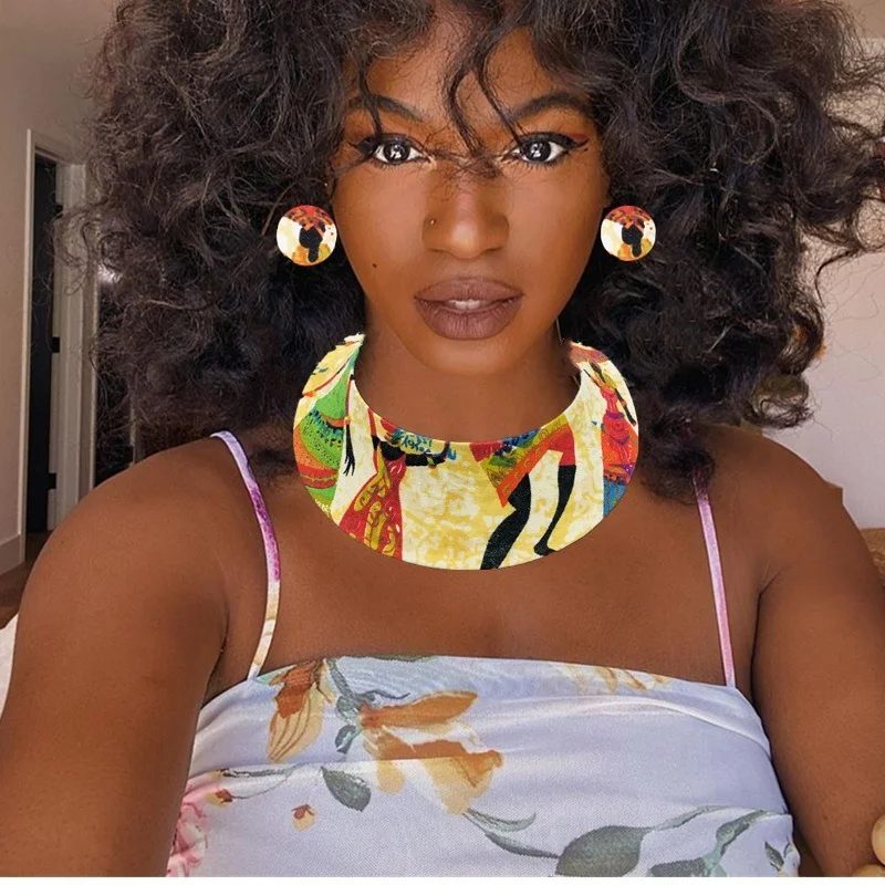 New Exaggerated Big Necklace Set Women 2 Pieces Fashion Women Choker Earrings Set Party Accesories for Girls Gifts