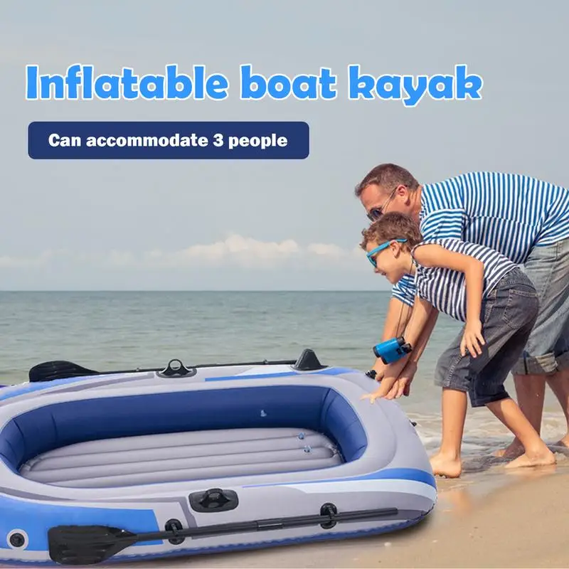 PVC Inflatable Boat Three Person Kayak High Quality Canoe Motor Boat Suitable For Fishing Rafting Diving Water Transport