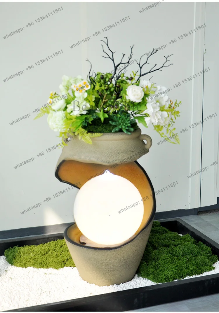 simulation green plant landscaping combination entrance corner decoration circulation water feature flowing water ornament