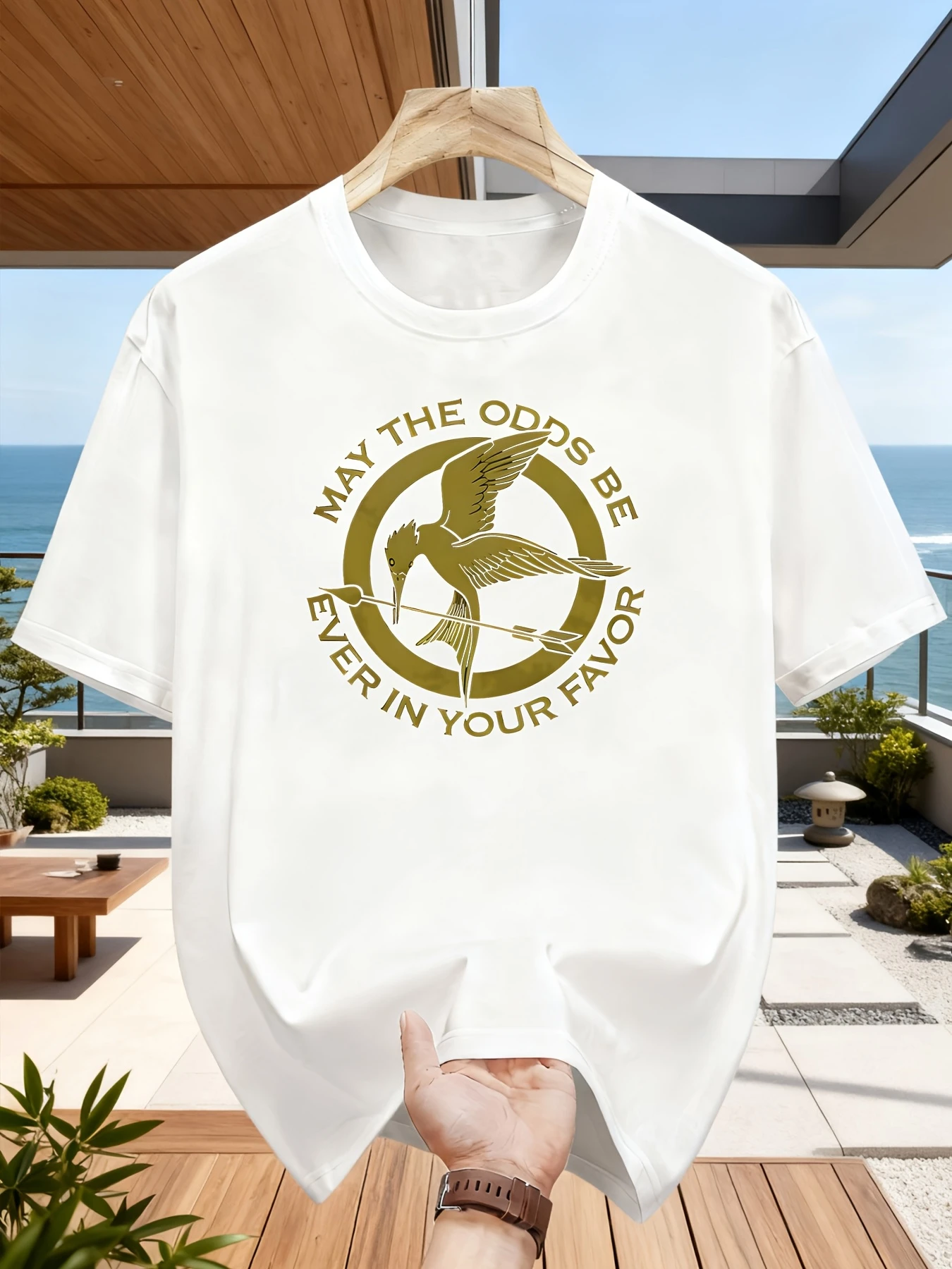 100% Cotton Short-Sleeve Men's T-Shirt with 