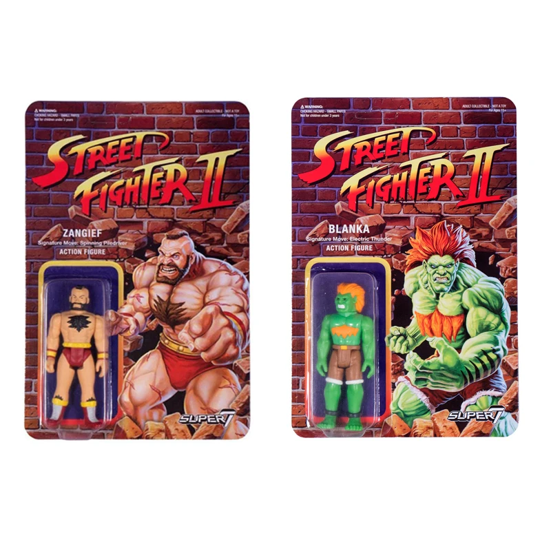 

Super7 Street Fighter II Reaction Figures Zangief Blanka Classic Game Animation Peripheral Collectible Model Nostalgic Toys Gift