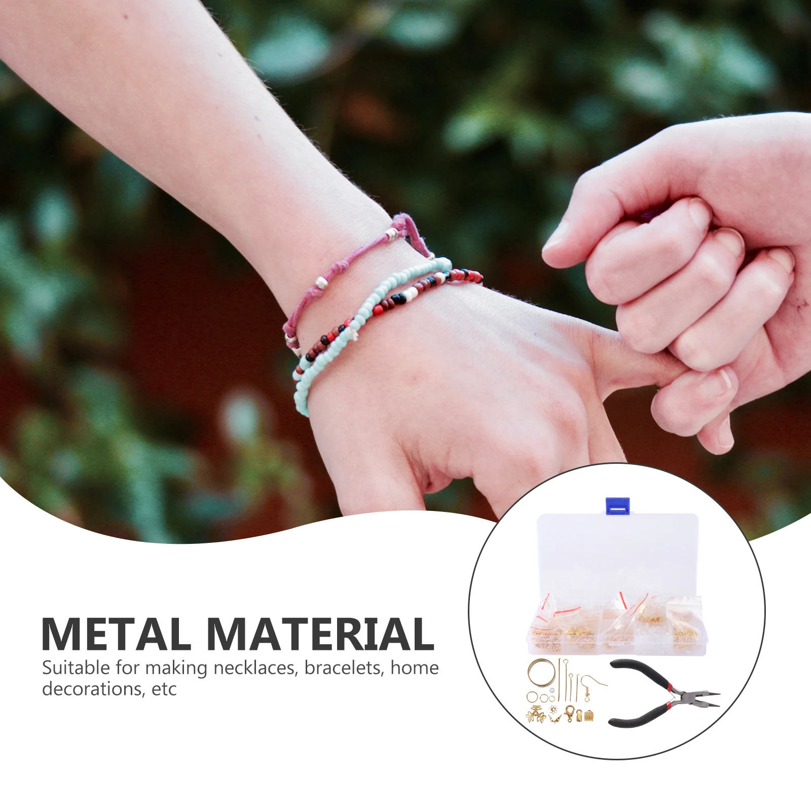 

1 set Clasp Jewelry Accessories Bracelet Necklace Handmade DIY Material Golden Decor Charms with Pliers Included