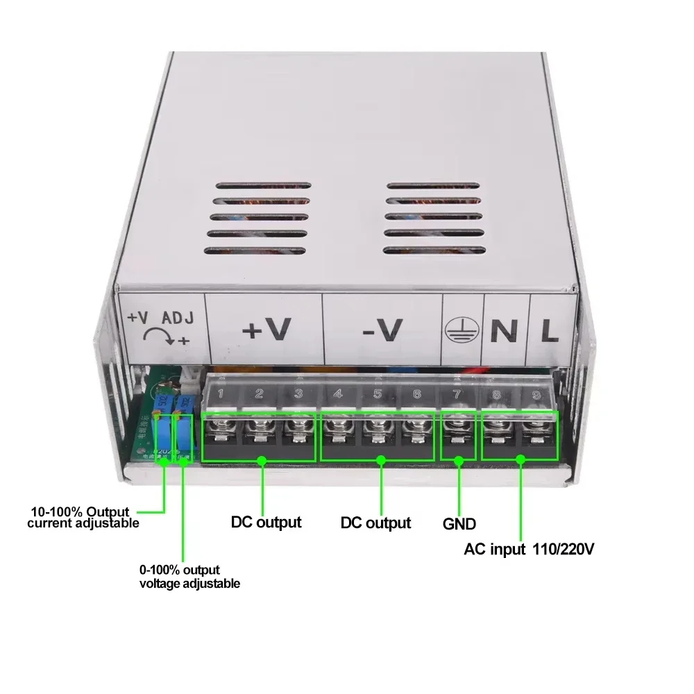 Power Supply Adjustable 500W 600W 1000W 1500W Power Supply 0-12V 15V 24V 36V 48V 60V 72V 85V 90V 110V 150V 200V 220V Ac To Dc