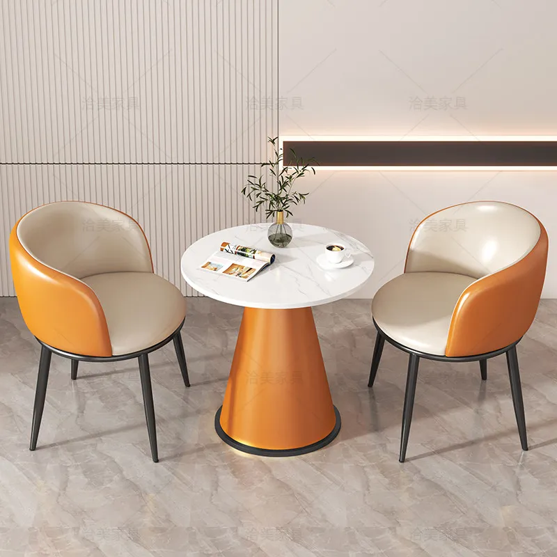 Rock slab reception negotiation table and chair combination office hotel meeting table hall commercial sales office balcony smal