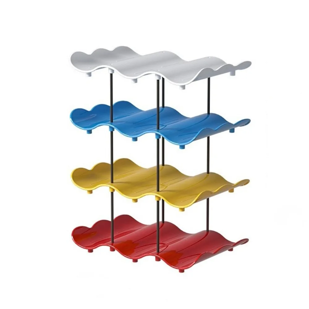 2/3/4 Layers Wavy Multi-layer Finishing Rack Large Capacity Anti-Fall Water Cup Holder Saving Space Water Bottle Storage Rack
