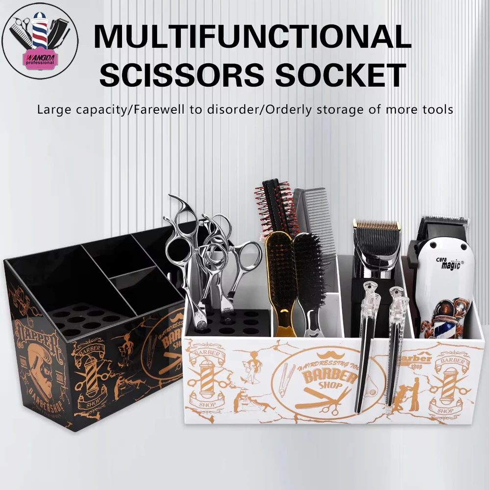 

Professional Salon Haircut Tool Organizer Box Barbershop Hair Scissors Combs Clip Storage Case Holder Barber Tools Accessories