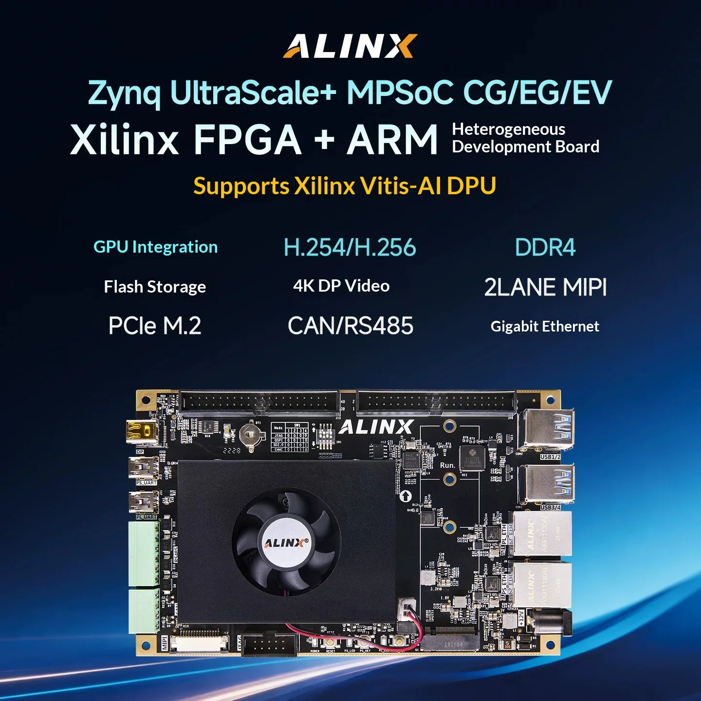 Xilinx Zynq UltraScale+ MPSoC FPGA Development Board ZU3EG ZU4EV ZU5EV ZU2CG 4K Video Processing