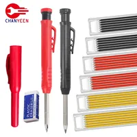 Solid Carpenter Pencil Set Mechanical Pencil 3 Colors Refill Carpentry Marking Scriber Construction Tools Woodworking Tools