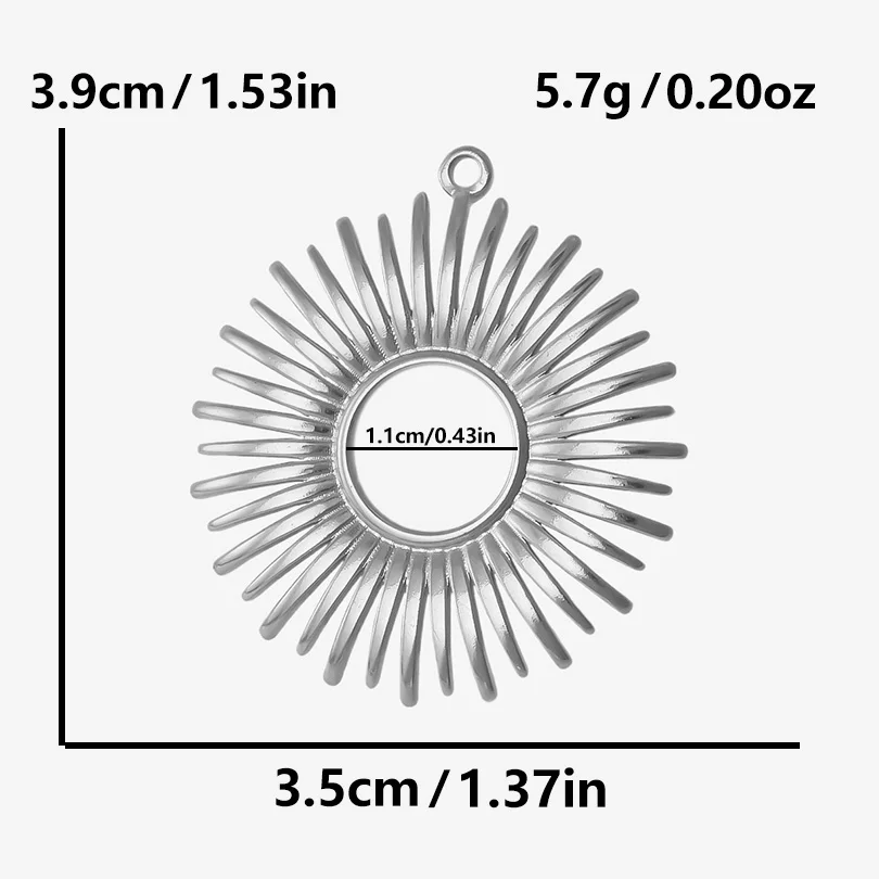 10 Stuks Nieuwe Geen Vervagende Zilveren Kleur Mode Korte Hanger Geometrie Versnelling Zon Schroefdraad Bloemvouwen Charmes Diy Sieraden Maken - afbeelding 1