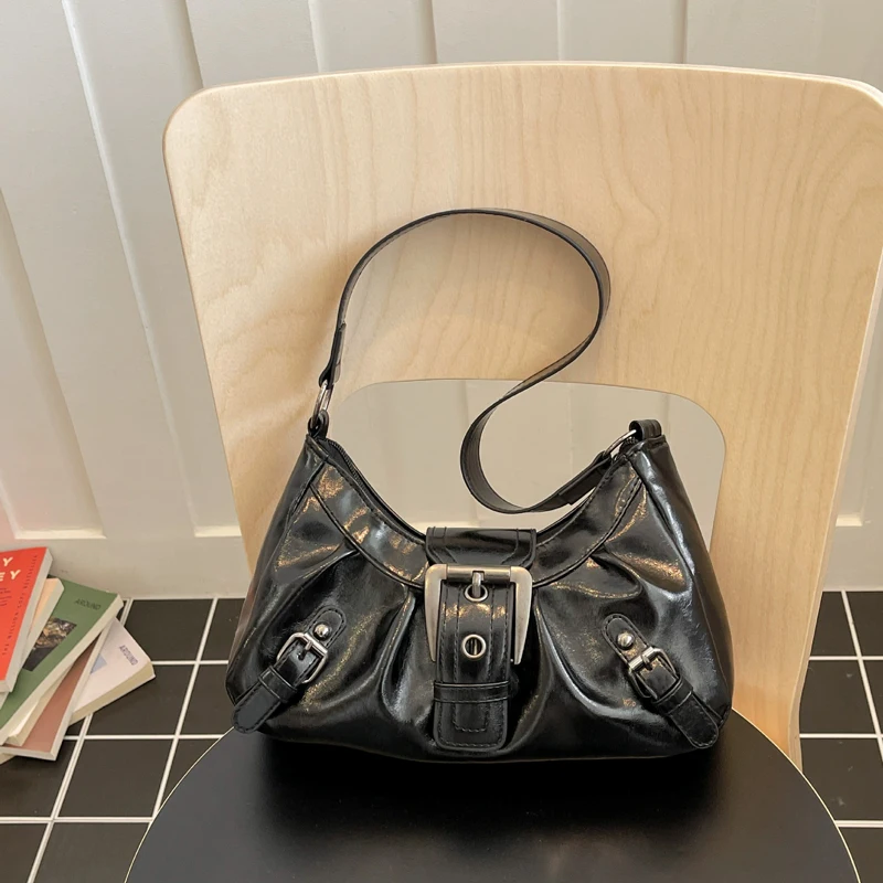 Y2K Retro Plissierte Hobo-Schultertasche für Damen, Trendige Maillard-Style Unterarmtasche, Clutch-Handtaschen für Reisen, Arbeit und Shopping – Detail 25