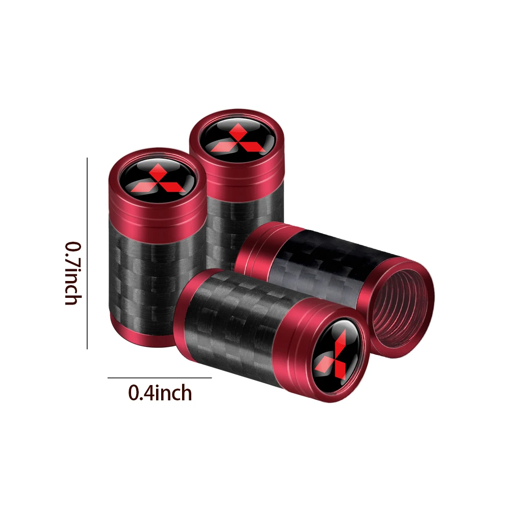 4Pcs Carbon Fiber Car Wheel Tire Valve Stem Air Cap Auto Accessories For Mitsubishi Ralliart Lancer EX Outlander ASX Competition