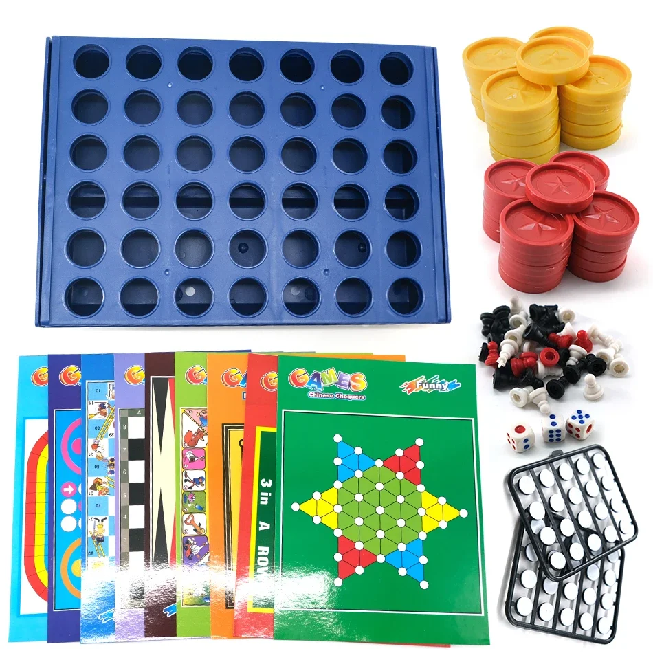 UNGH Foldable Connect 4 in A Line Board Game Classic Party Bingo Chess Family Game Toy Educational Toy for Kids Children