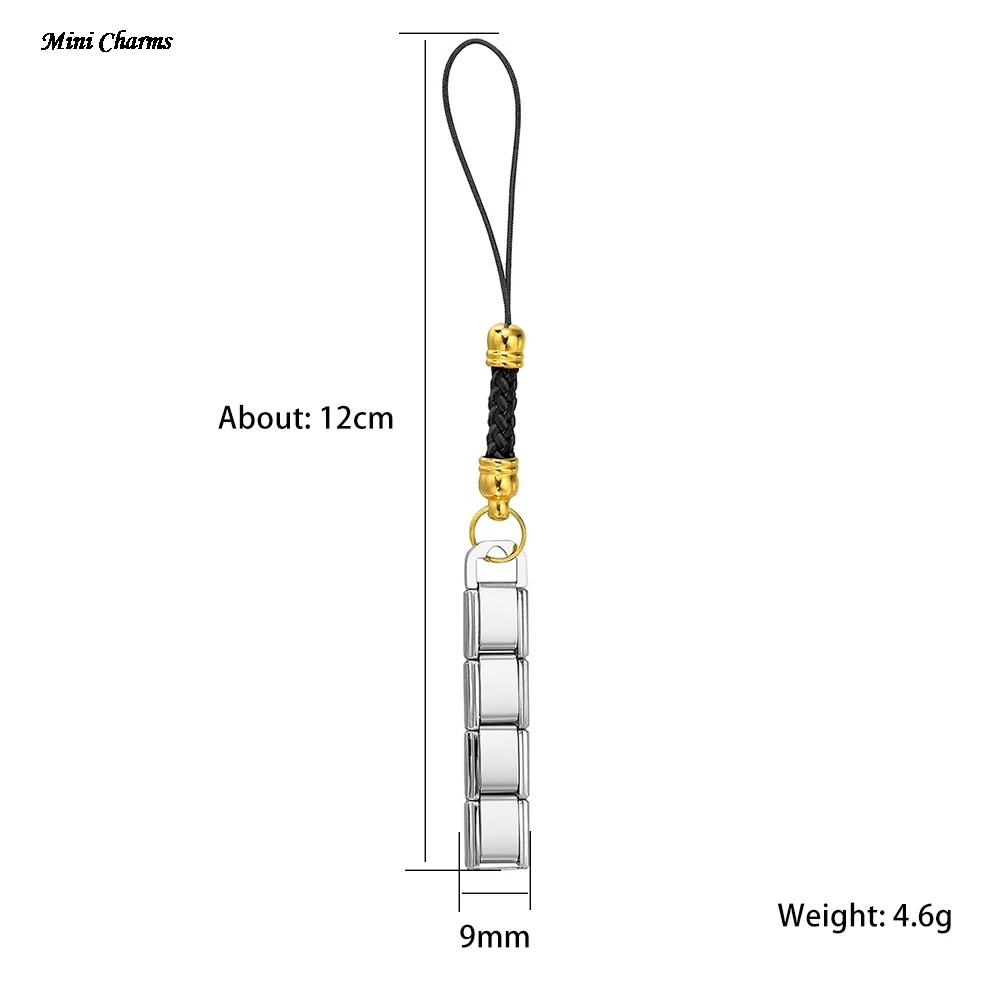 Bunter Foto-Seil-Schlüsselanhänger, passend für 9mm italienische Charms, Edelstahl, DIY-Perlen-Charm, modischer Schmuck für Damen und Herren, Geschenke – Detail 2