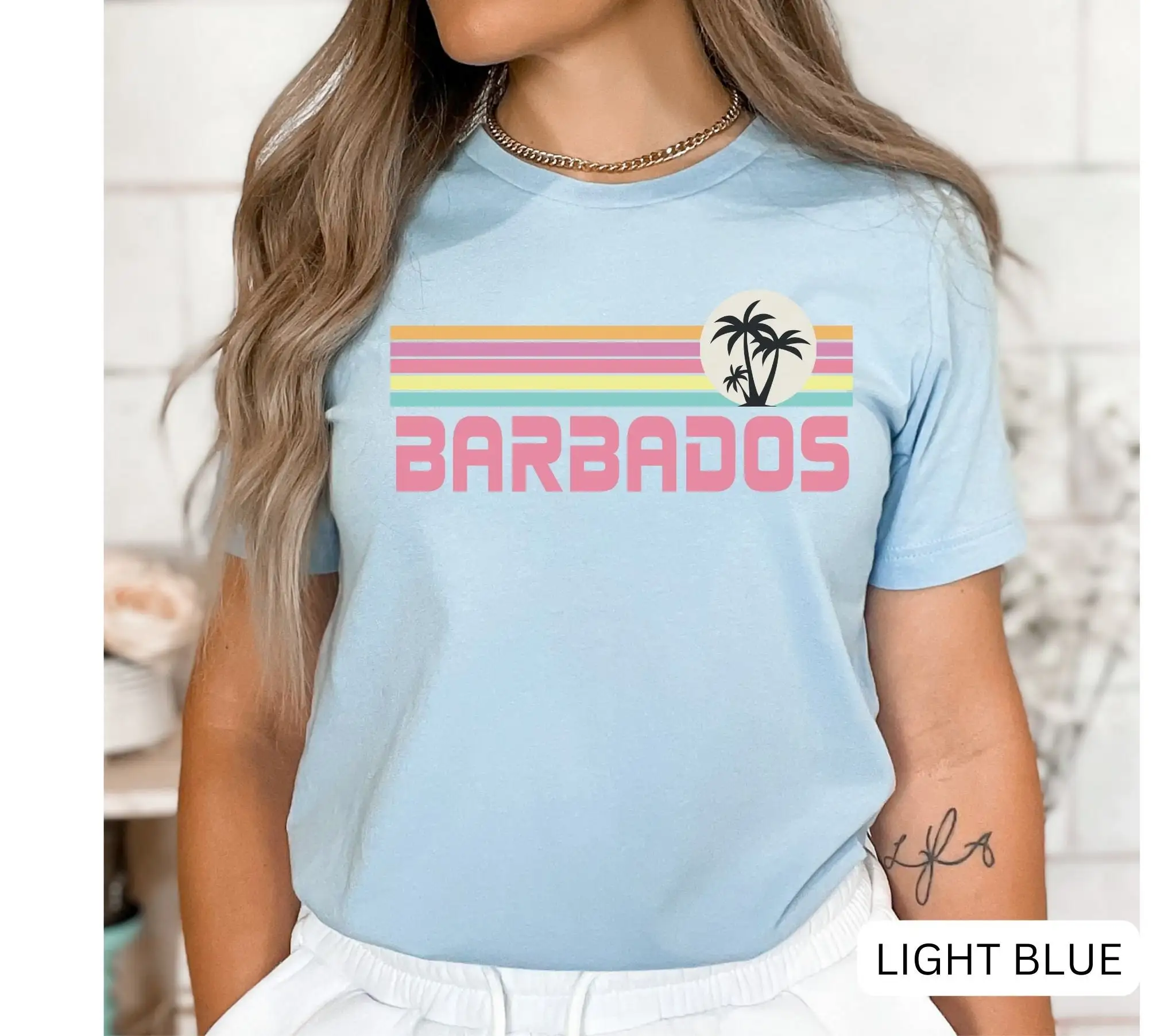 Barbados T Shirt Vacation Mode Beach Palm Tree Souvenir Travel Island Time