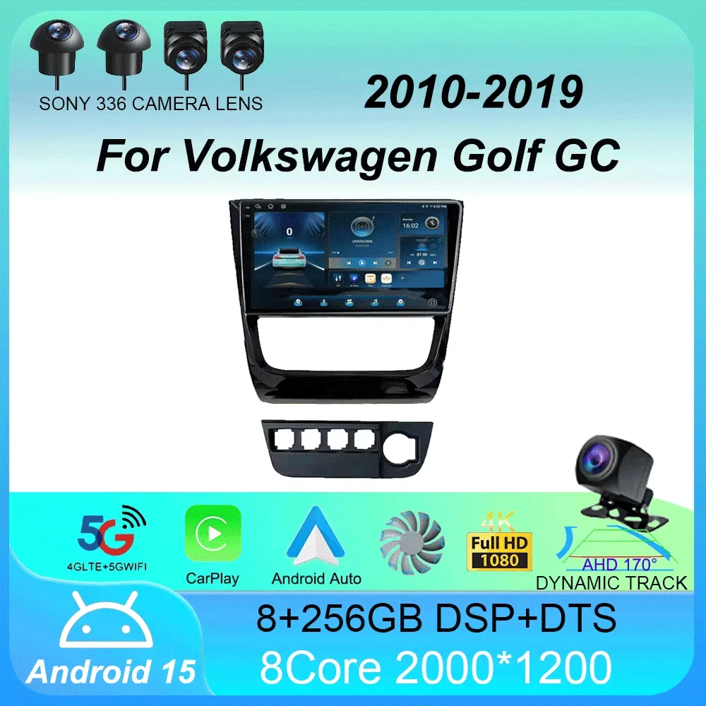

Car Radio Android 15 For Volkswagen Golf GC 2010-2019 Multimedia Player Carplay GPS Navigation 4G WIFI Auto Stereo DSP IPS Scree