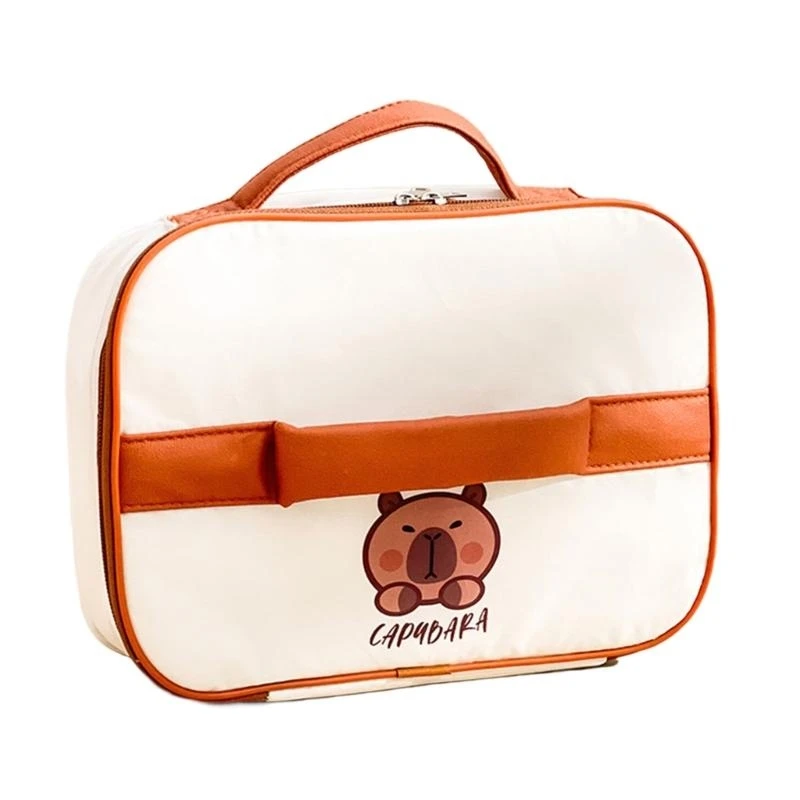 

Oxford Fabric Capybara Print Lunch Box for Kids and Adults Aluminum Foils Lining Bag Insulated Office Lunch Container