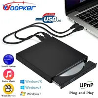 External CD DVD Drive, USB 2.0 Slim Protectable External CD-RW Drive DVD-ROM Burner Player for Laptops Desktop PCs