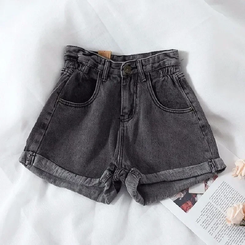 New Women Cuffed Denim Shorts Spring Summer High Waist Hot Pants All-match Casual Denim Shorts Fashion Streetwear Short Jeans