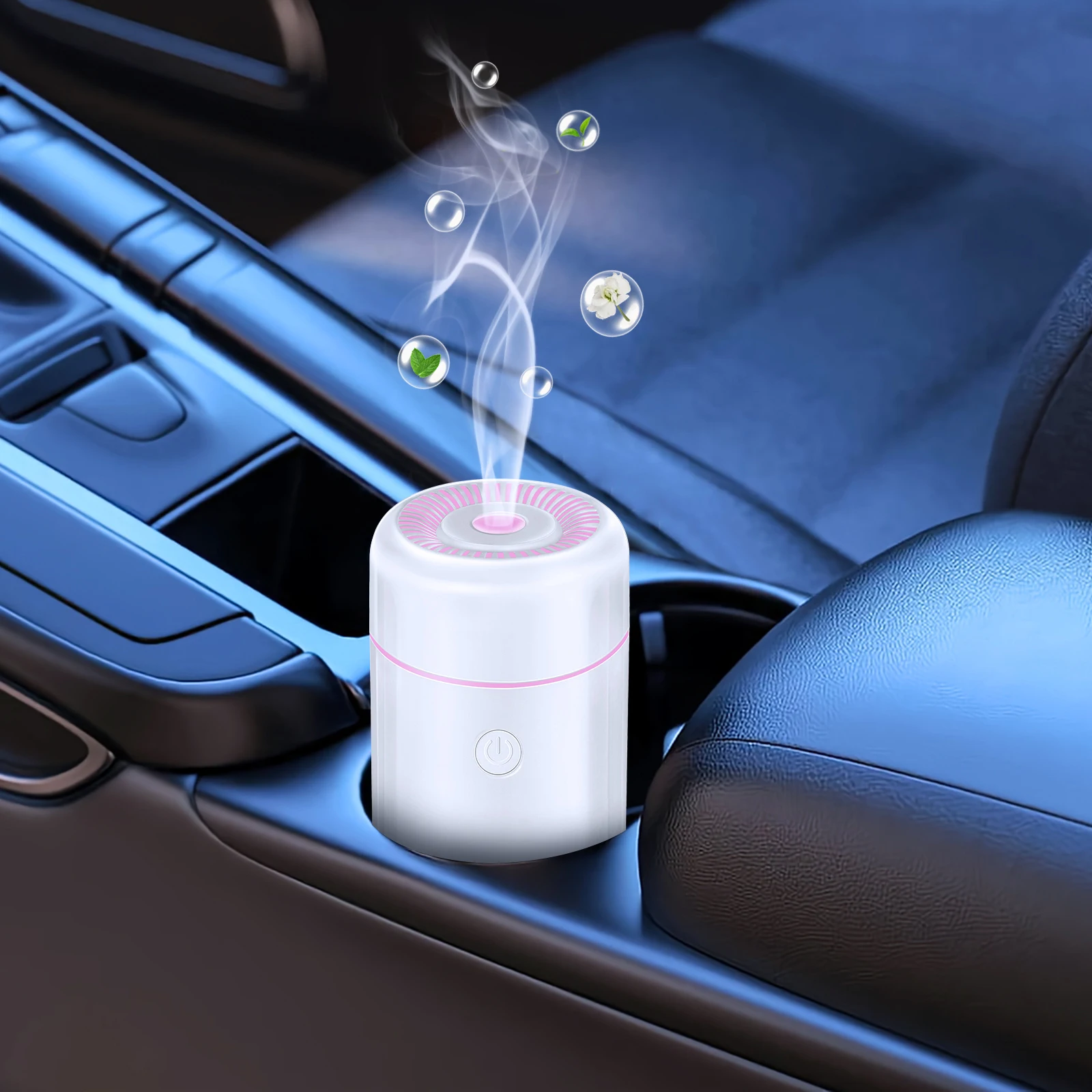 100ML Car Air Humidifier Portable Mini Spray Mist Humidifier with LED Light USB Powered Essential Oil Difffur Bedroom and Travel