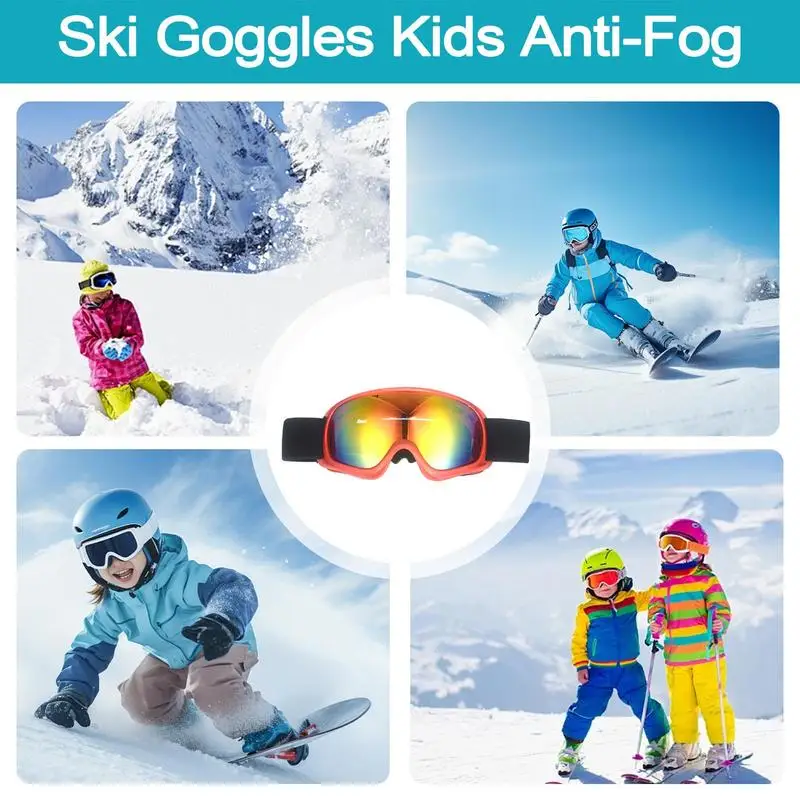 Sneeuw-snowboardbril voor kinderen Anti-condens skibril Snowboardbril Anti-condens Comfortabel en warm Zachte sneeuwbril voor verjaardag