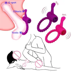 Vibrating Penis Ring Penis Erect Erection Enhance Cock Ring Vibrator Clitoral Stimulator Sex Toys For Men Women Masturbators