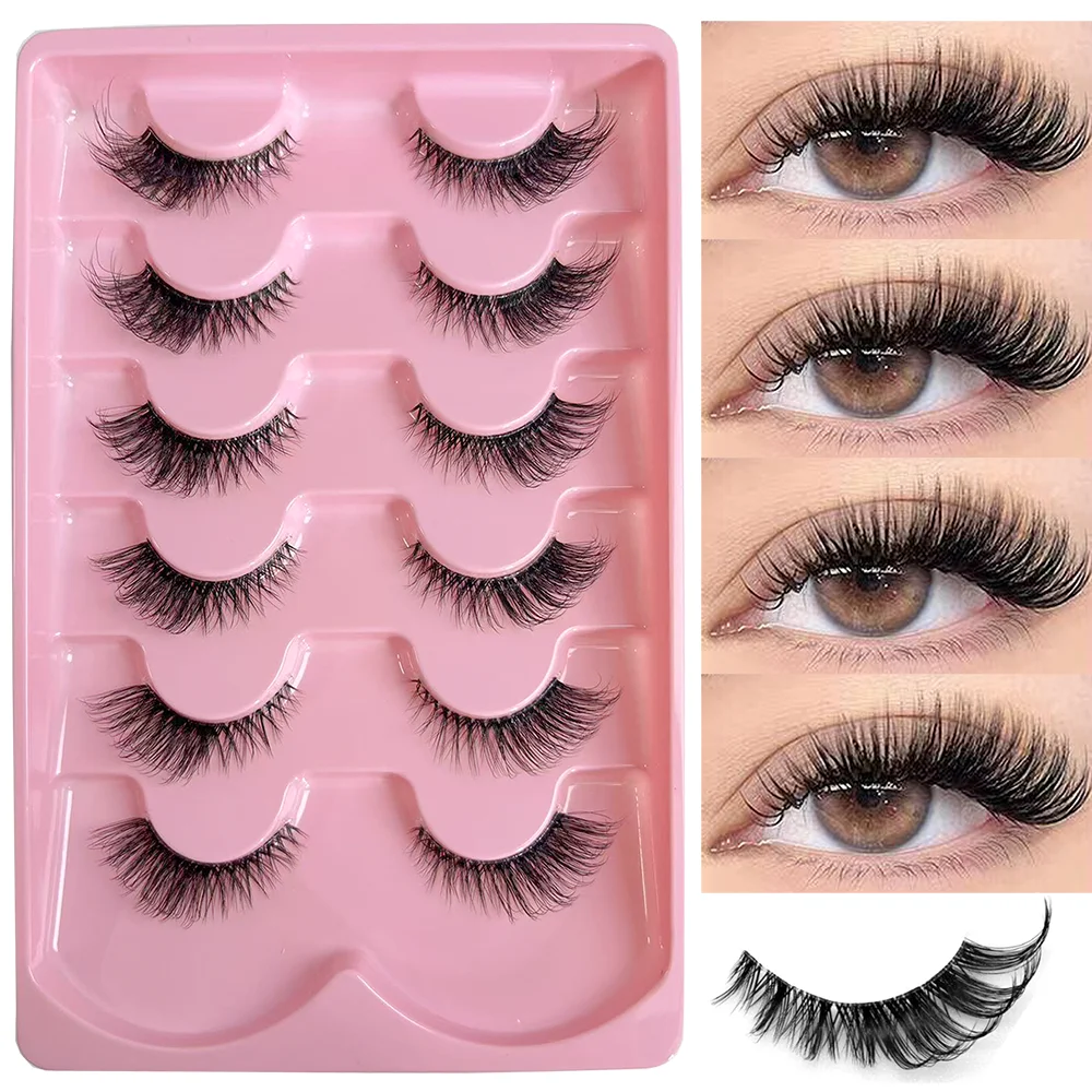 6 Pairs Natural 3D False Eyelashes Fluffy Mink Fake Eye Lashes Faux Cils Make Up Beauty Tool