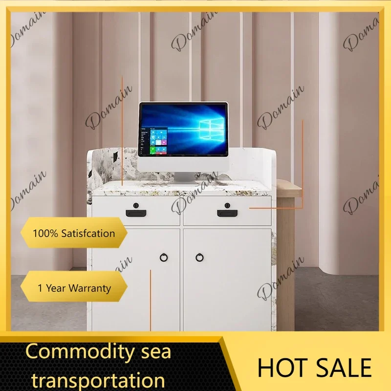 91N customized Modern Storage Reception Desk Nordic Minimalist Reception Desks Space Saving Recepcion Mostrador Office Furniture