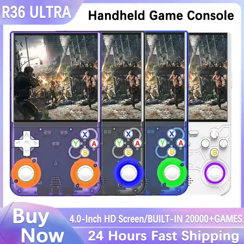 R36 Ultra Console lecteurs de jeu portables écran 4 pouces Console Open Source rétro lecteur vidéo de poche 128G 20000 + jeux
