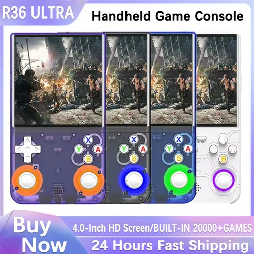 Consola R36 Ultra, reproductores de juegos portátiles, pantalla de 4 pulgadas, consola de código abierto, reproductor de vídeo de bolsillo Retro, 128G, más de 20000 juegos