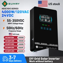 Sumry 4KW 120V Off Grid Solar Inverter 24V 140A 5600W MPPT Charger Pure Sine Wave Home Inverter 6.25 Inch LCD Display