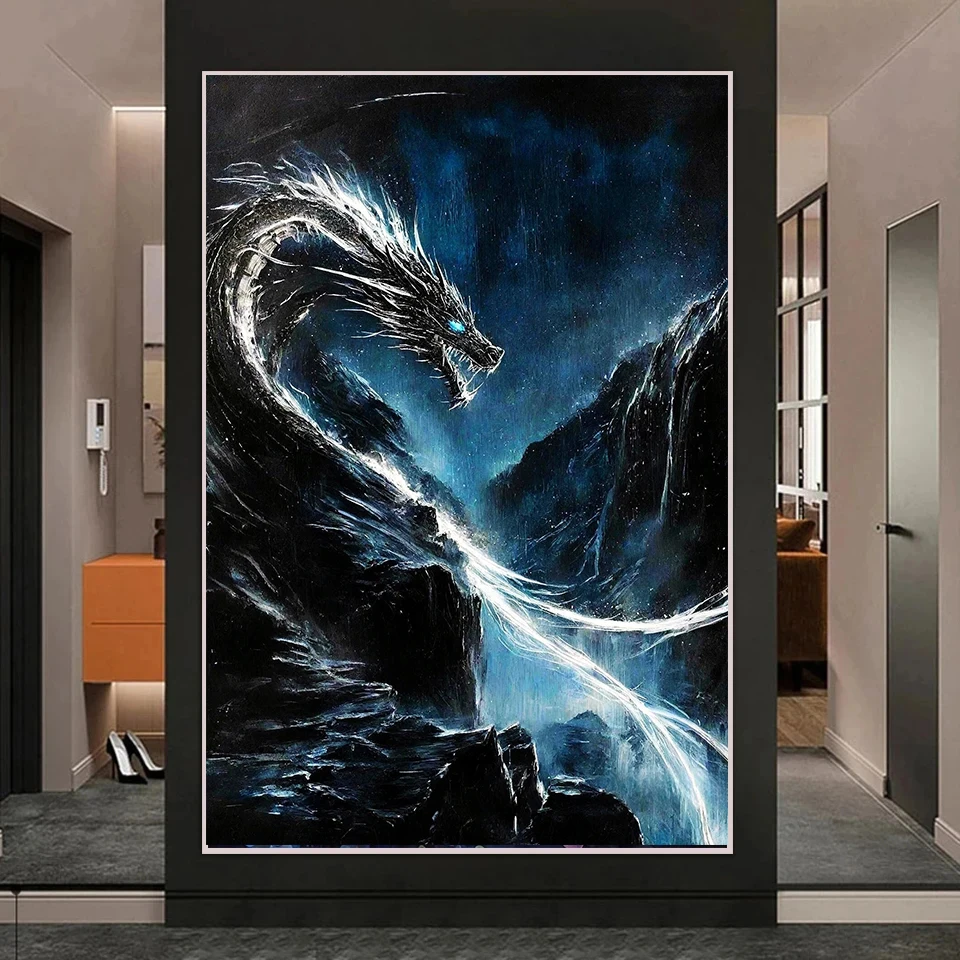 2024 New Landscape Dragon Diamond Painting Complete Kit Mountains Rivers DIY Full Diamond Mosaic Crystal Embroidery Home Decor