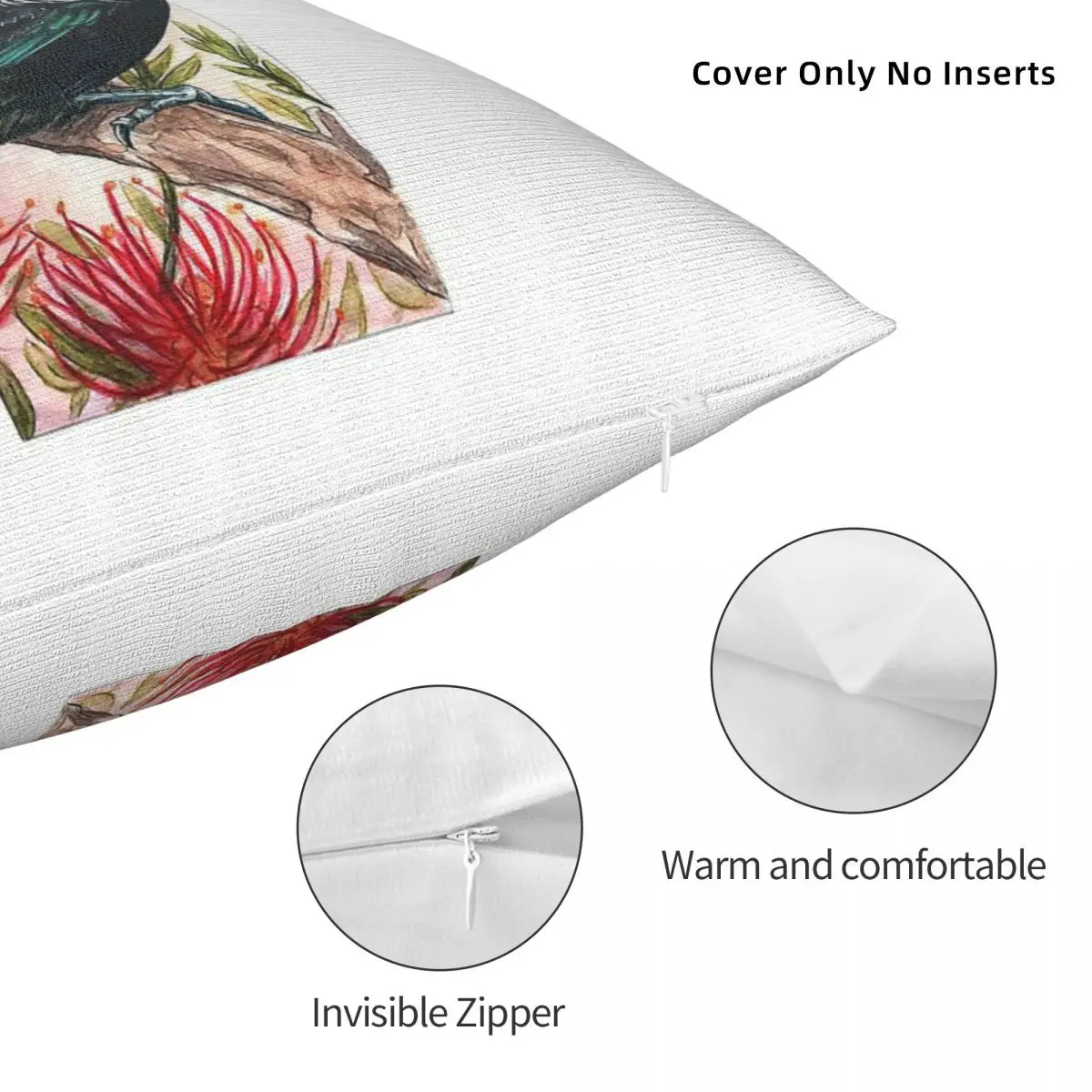 نيوزيلندا توي في Pohutukawa ساحة المخدة البوليستر الكتان المخملية الإبداعية ديكور كيس وسادة أريكة مقعد غطاء الوسادة 18" #5