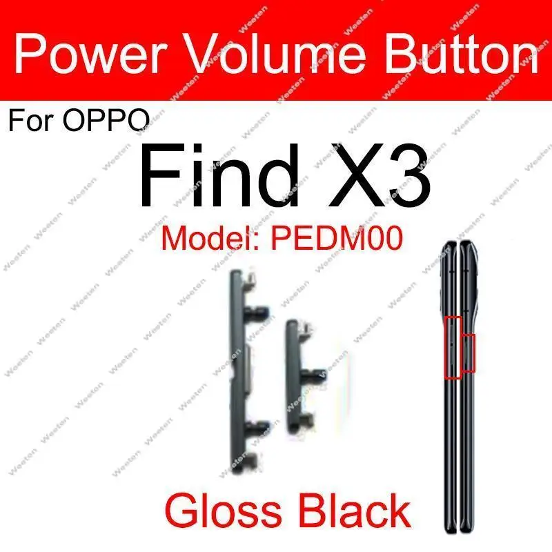 On OFF Power Volume Buttons For OPPO Find X3 X3 Pro X3Neo X3Lite Power Volume Side Keys Small Buttons Parts