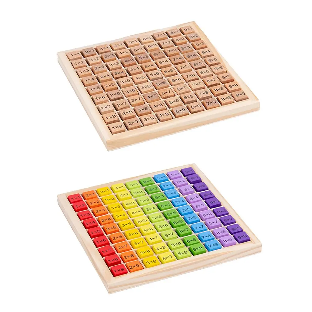 Montessori Educational Wooden Toys for Kids Children Toddlers Toys 9x9 Multiplication Table Math Arithmetic Teaching Aids